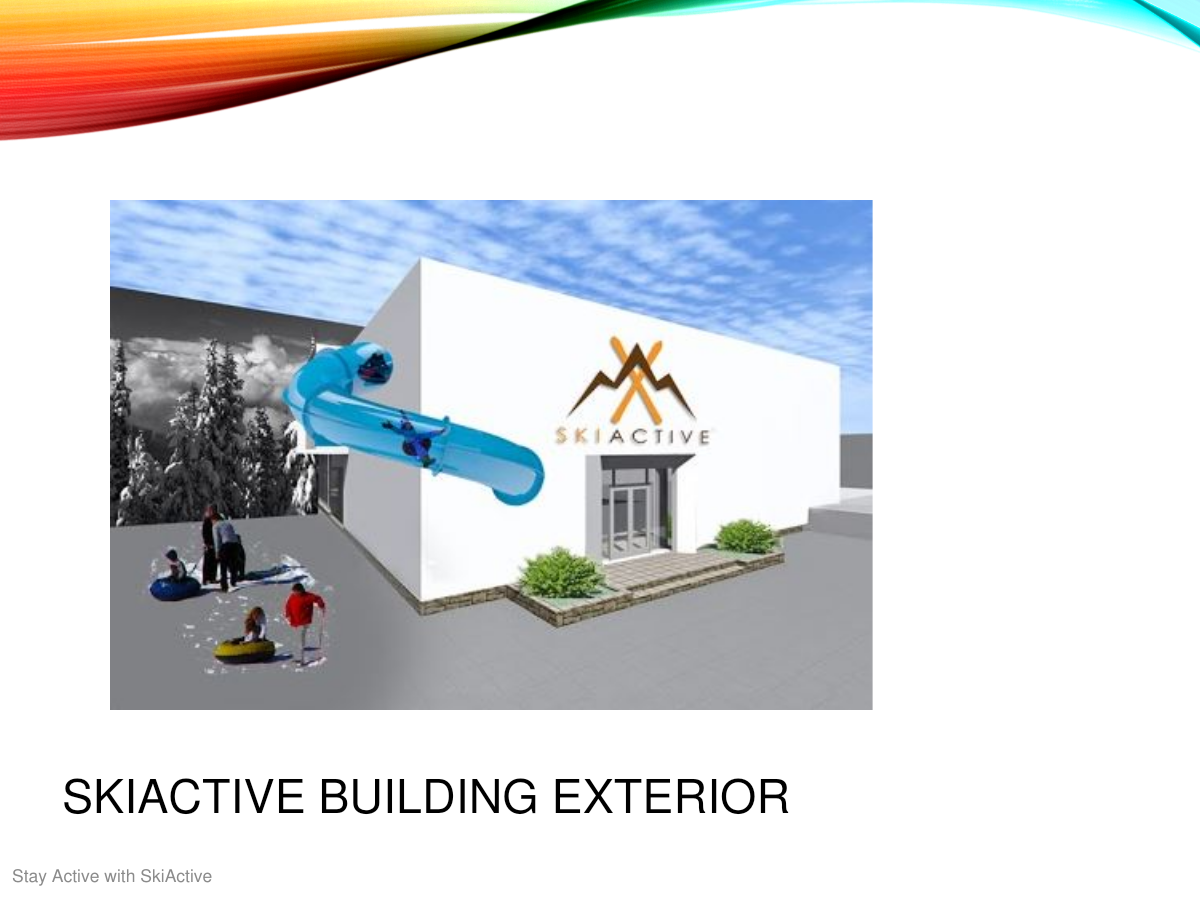 SkiActive facility concept with a ski-themed exterior